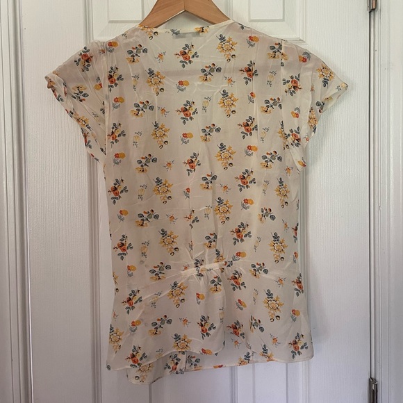 Madewell Countryside Blooms Silk Carmelina Flutter-Sleeve Top - Picture 10 of 10